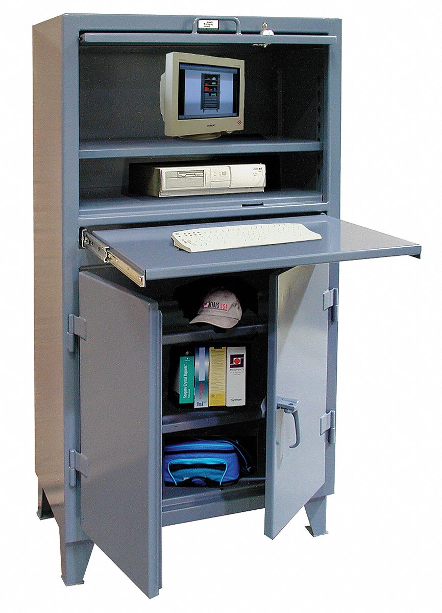 Deluxe Computer Cabinet, 3 Shelves
