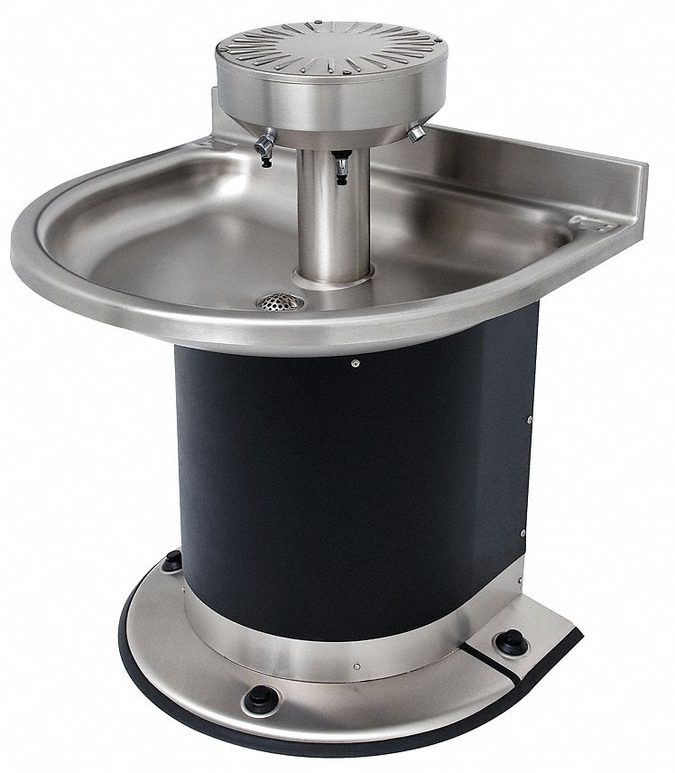 Washfountain, Semicircular, 3 Prsn, Foot Op