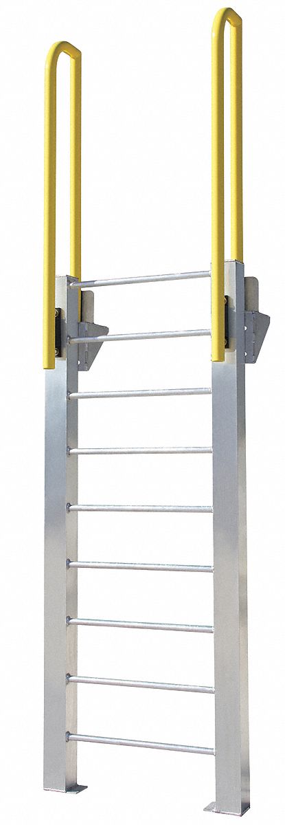 Fixed Ladder, WalkThru, 10 ft. 4 In H, Al