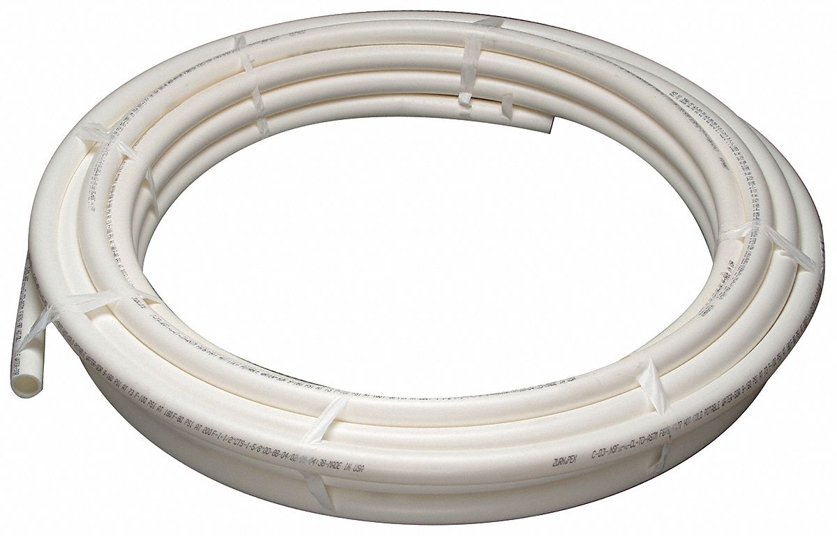 PEX Tubing, White, 1-1/2In, 100Ft, 100psi