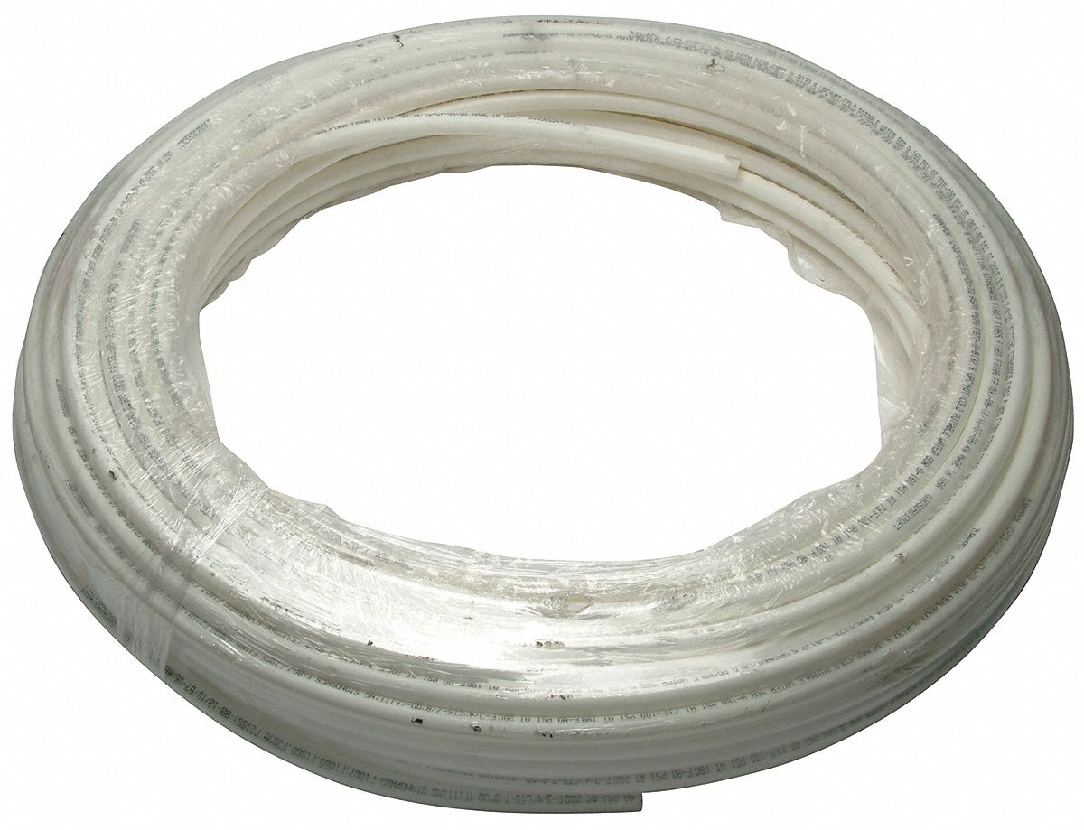 PEX Tubing, White, 1/2In, 100Ft, 100psi