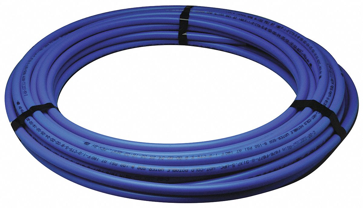 PEX Tubing, Blue, 1/2In, 100Ft, 100psi