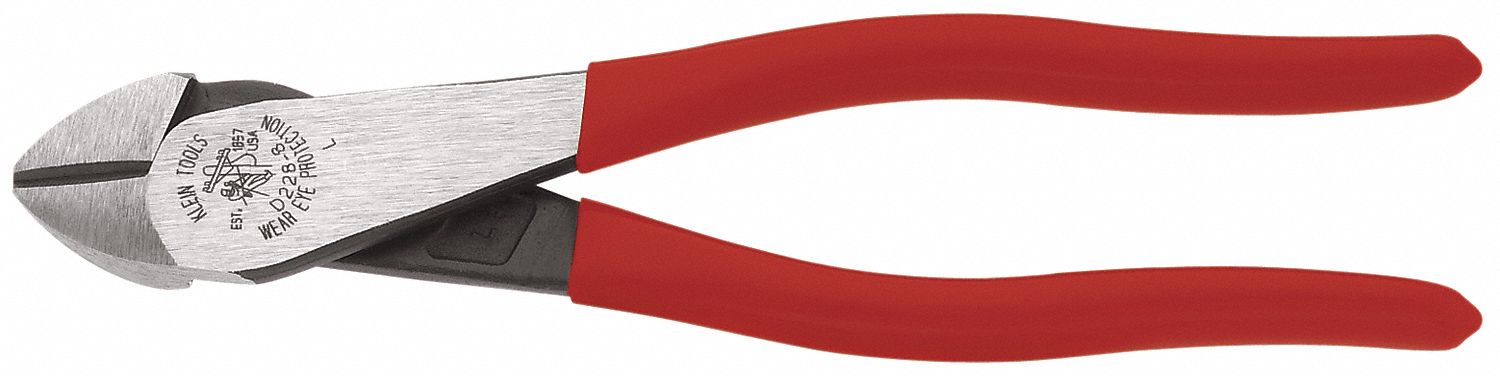 Diagonal Pliers, 7-1/8 In, Cutter, Red