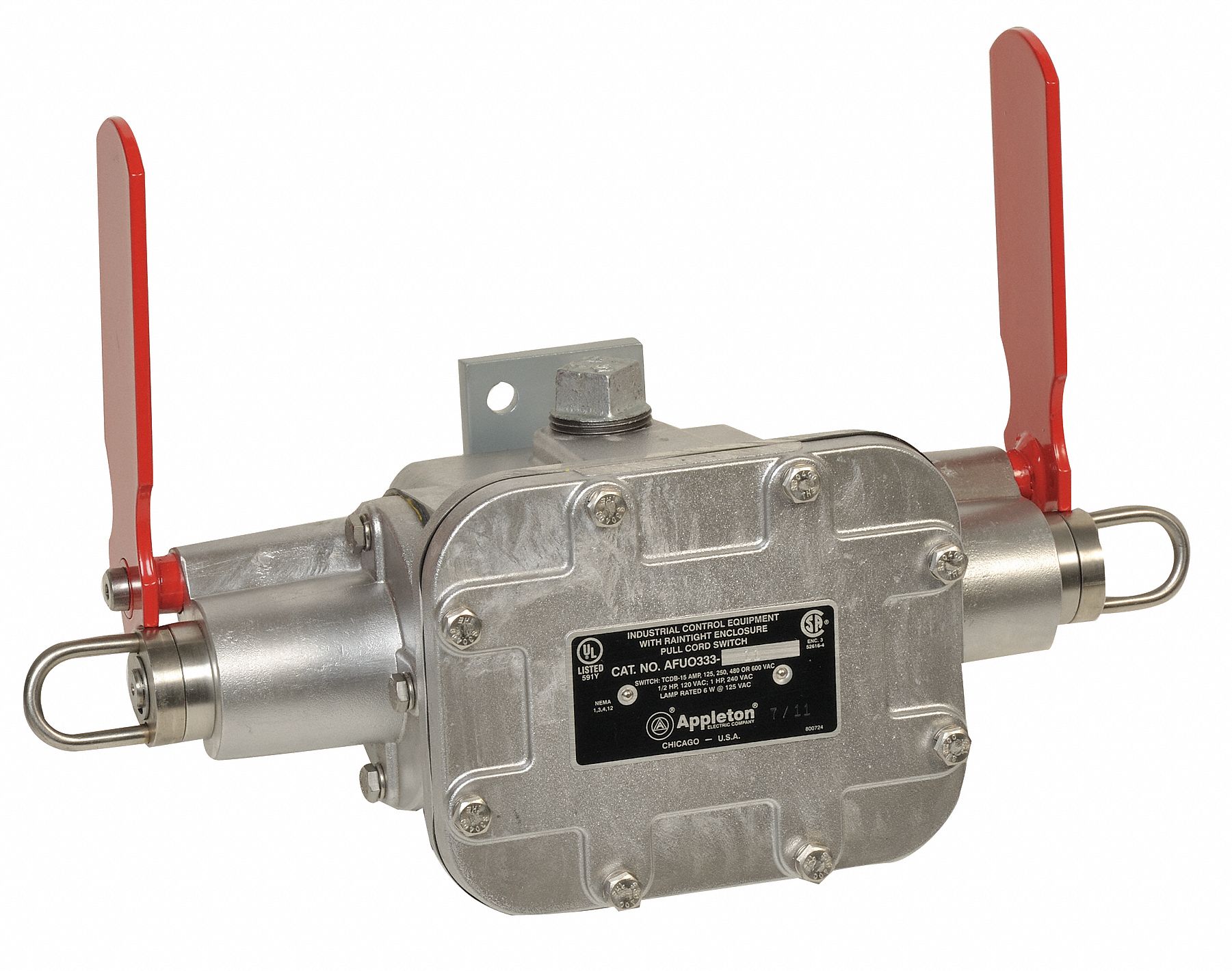 Cable Pull Switch, Double End, 15 Lbs, TCDB