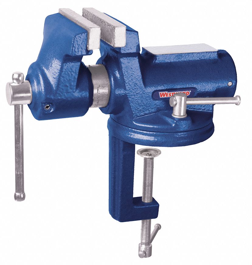Bench Vise, Portable Clamp Base, 2-1/2 In