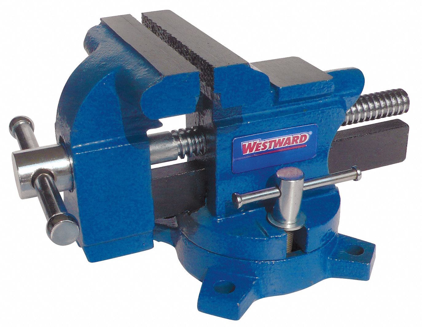 Bench Vise, Portable Swivel Base, 3-1/2 In