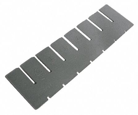 Vertical Divider, 2 x 6-1/2 In, Gray