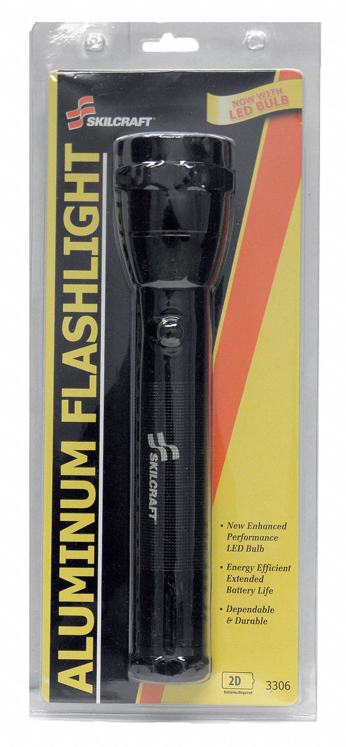 LED Flashlgiht, 2 D, Aluminum, Black