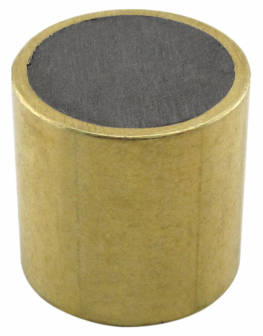 Shielded Magnet, 3/8 In Dia, Neo, Brass