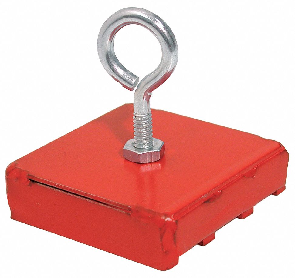 Retrieving Magnet, 2 x 2 In, 40 lb Pull