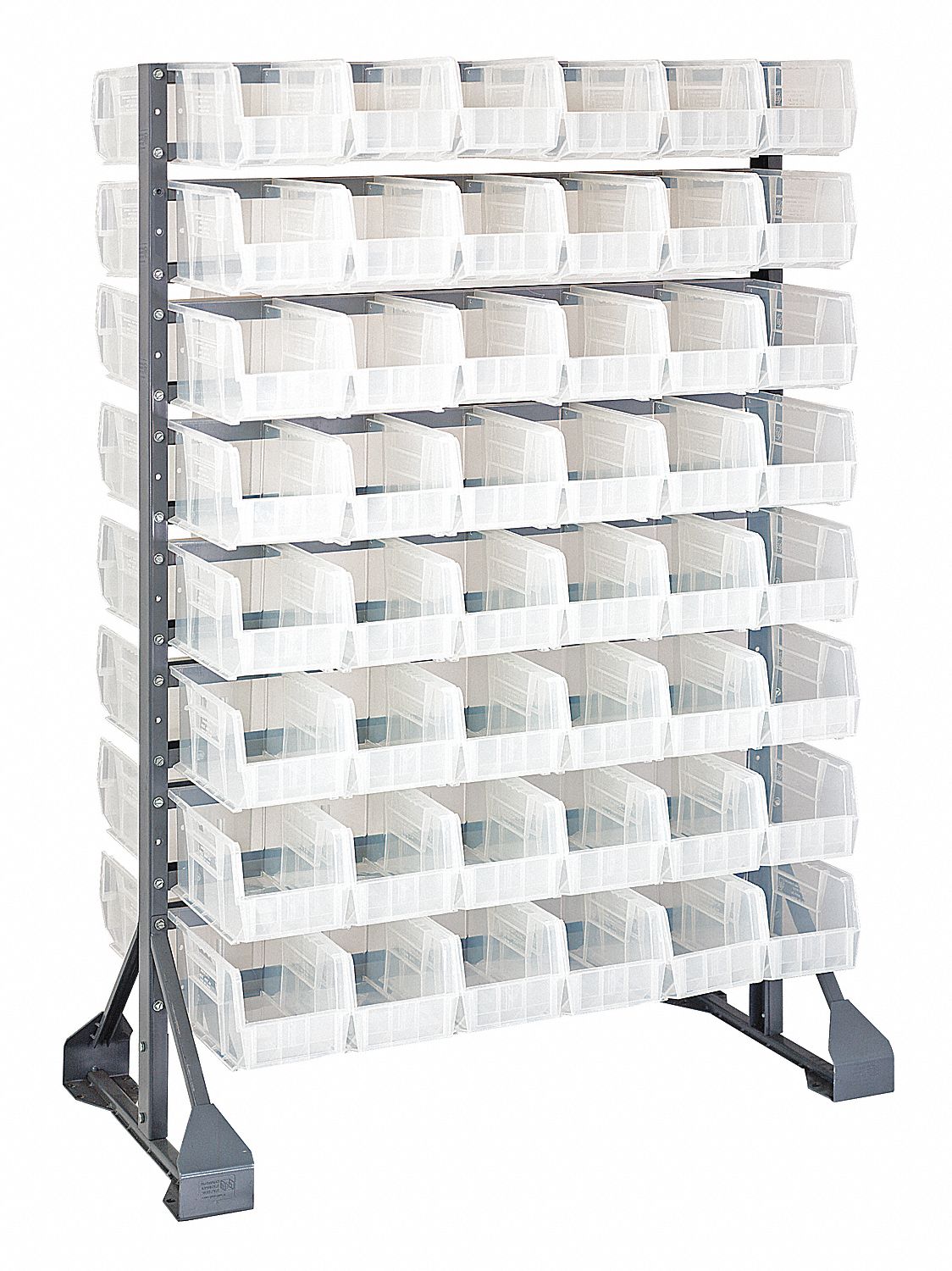 Rail Unit, 2-Side, 20D, 36W, 53H, 96 Clr Bins