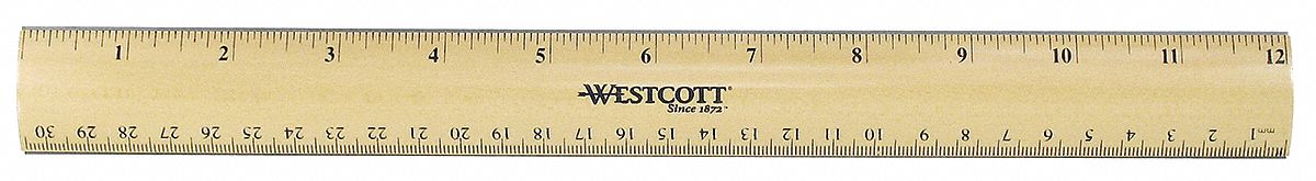 Ruler, 12 Inch, Rounded Bevel Wood Ruler