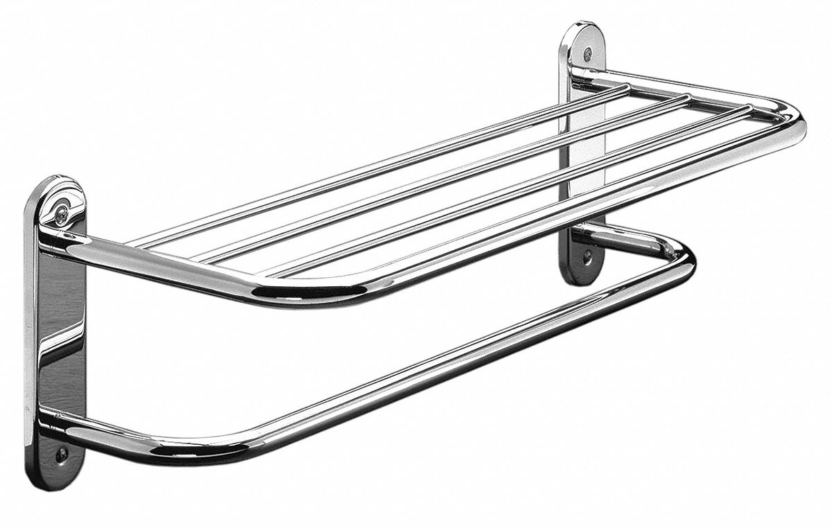 Towel Shelf, 24In, Polished Chrome