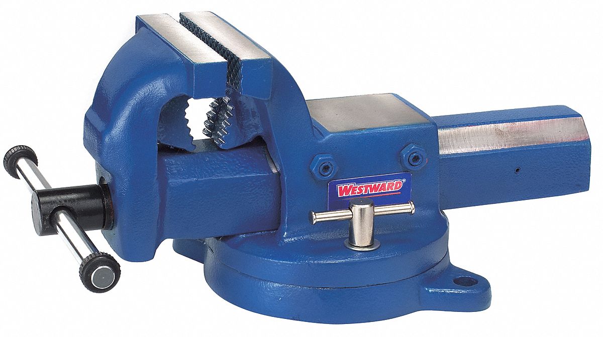 Bench Vise, Machinists, Swivel, 5 In