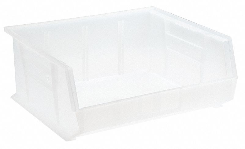 Stack/Hang Bin, 14-3/4Dx16-1/2Wx7H, Clear