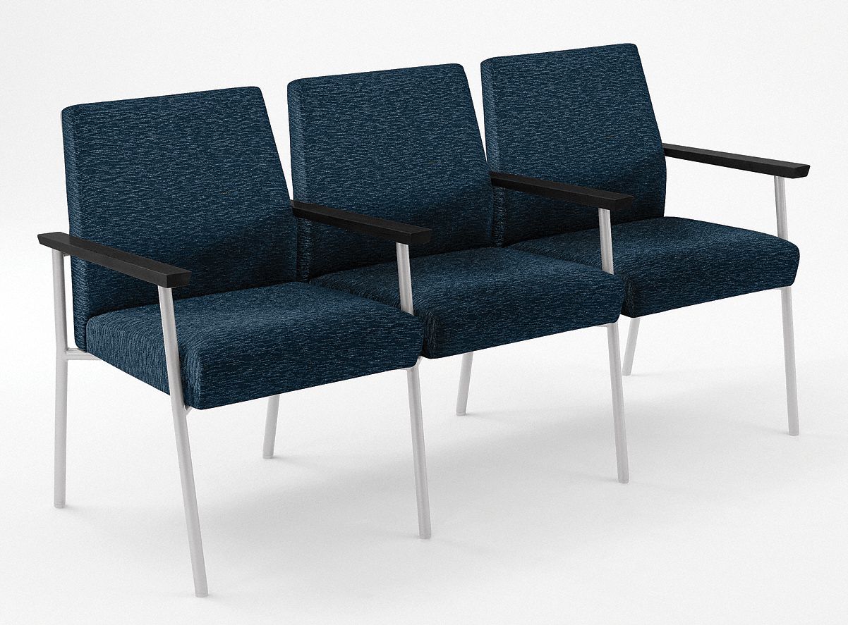 Sofa, 3 Seats w/ Arms, Black/Admiral