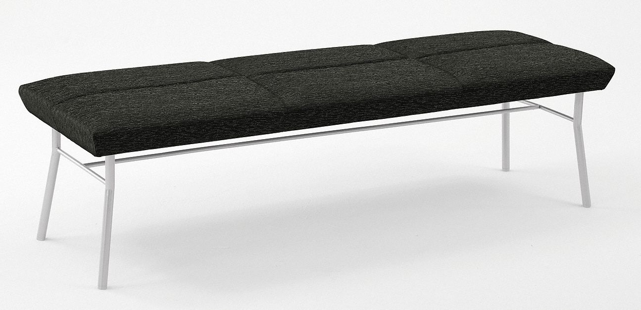 Bench, 3 Seat, Ebony Fabric