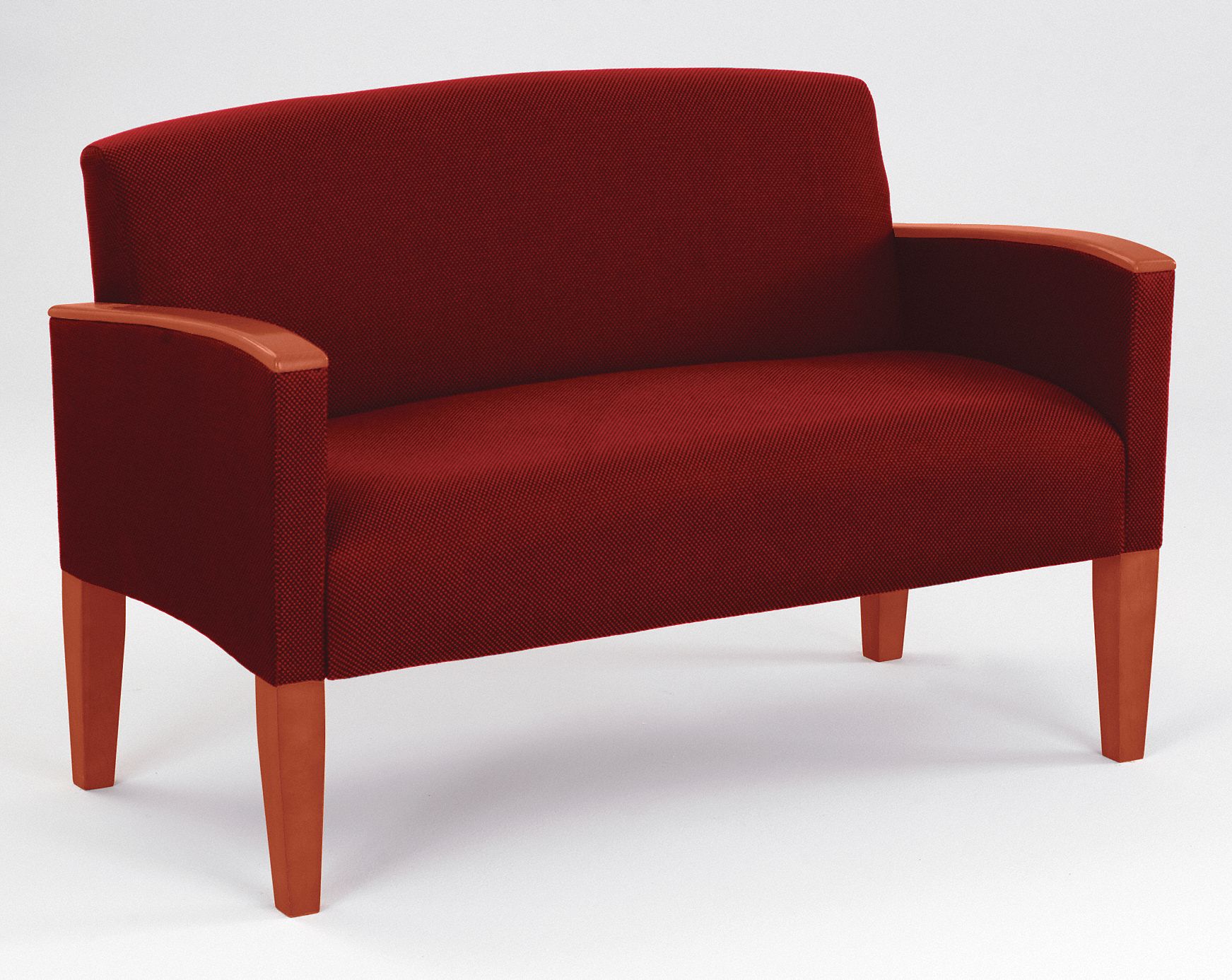 Loveseat, Cherry Finish, Crimson Fabric