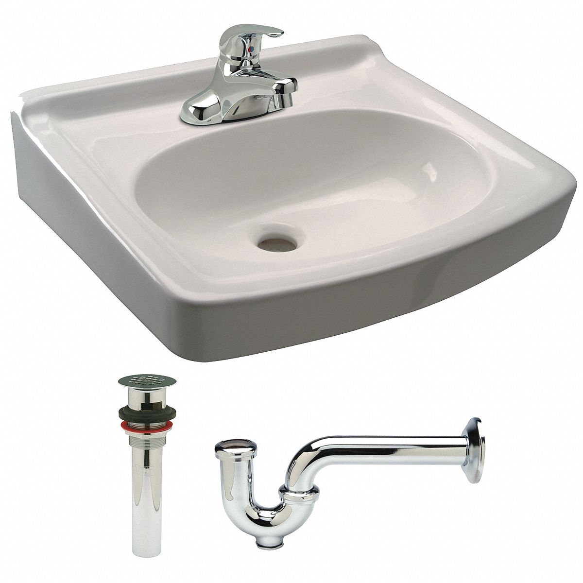Lavatory Sink Kit, Wall, 17-1/8In W