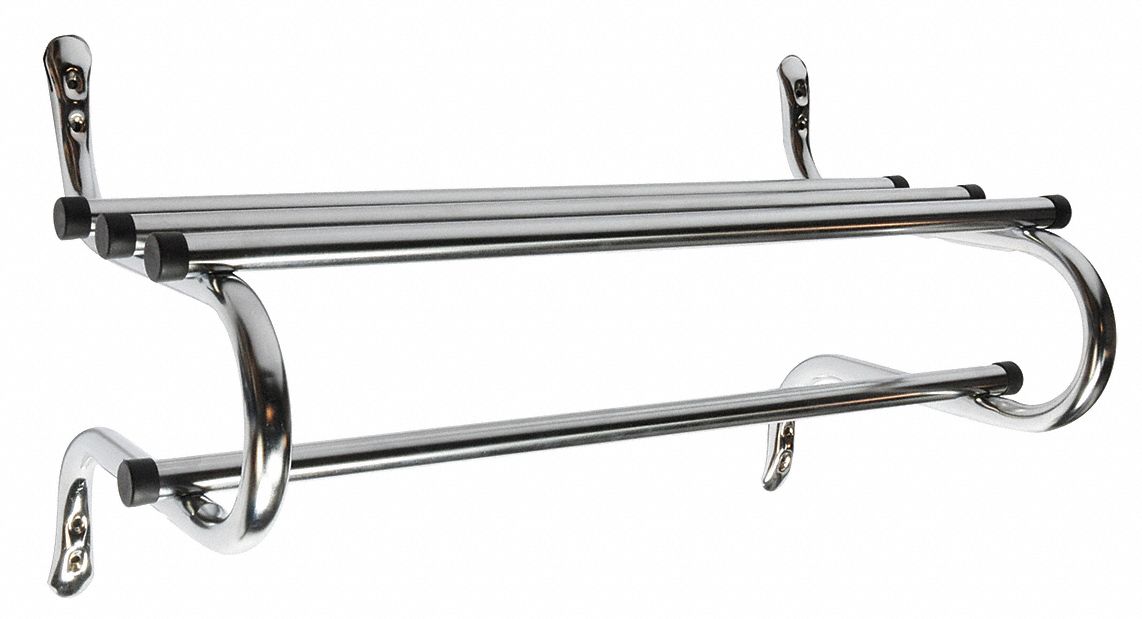 Coat Rack, Zinc, 1 In. Hanging Rod, 32 In.