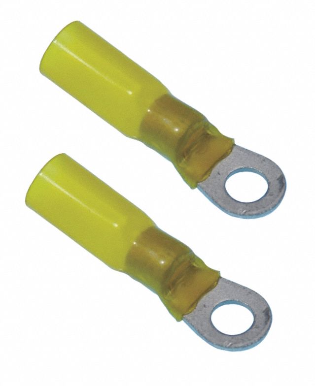 Ring Terminal, Yellow, Brazed12-10, PK25