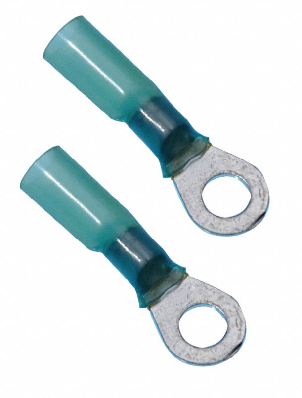 Ring Terminal, Blue, Brazed, 16 to 14, PK25