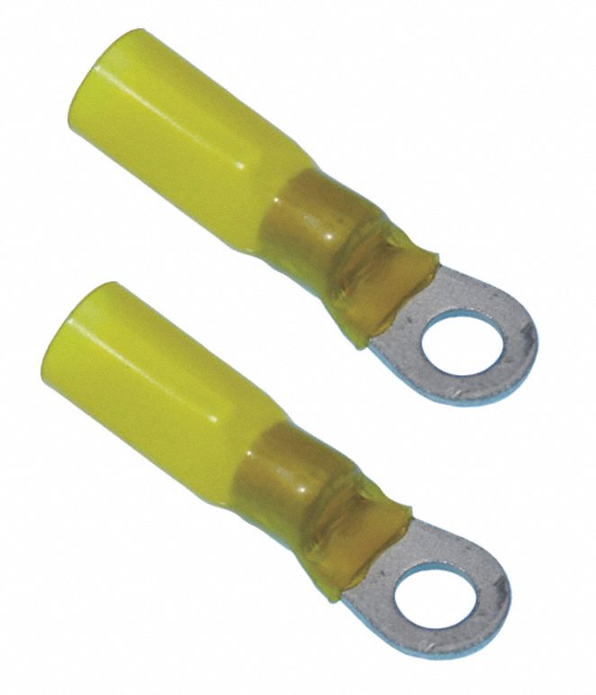 Ring Terminal, Yellow, Brazed12-10, PK25