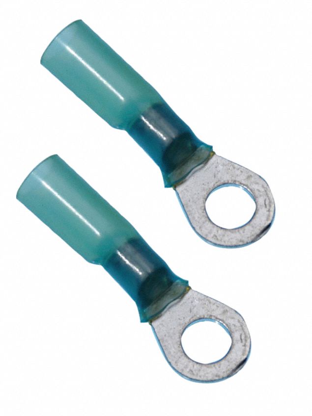 Ring Terminal, Blue, Brazed, 16 to 14, PK25