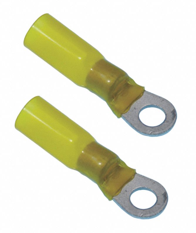 Ring Terminal, Yellow, Brazed12-10, PK25