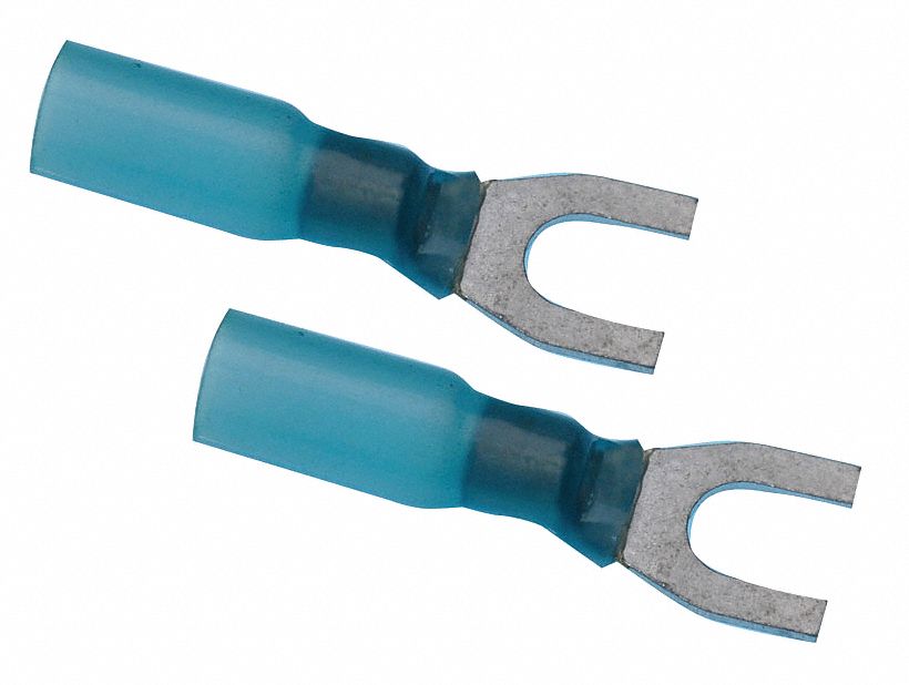 Fork Terminal, Blue, 16 to 14 AWG, PK25