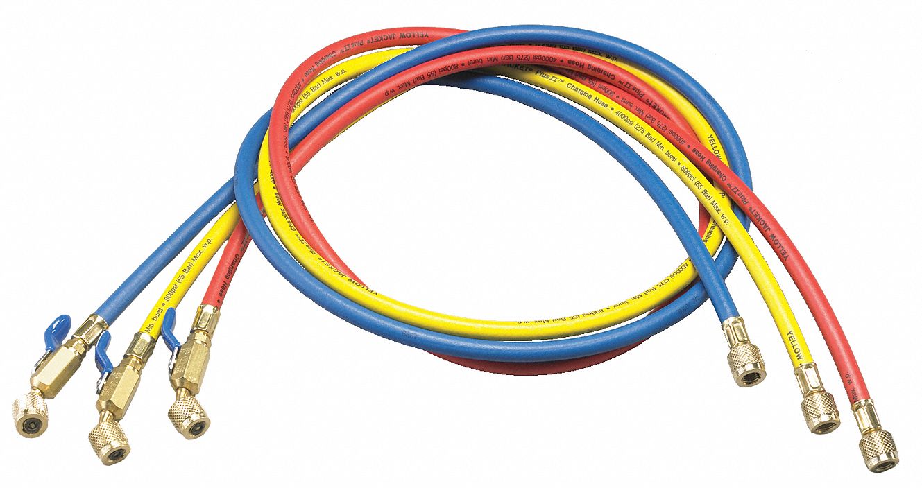 Charging Hose, Yellow, Blue, Red, 60 In