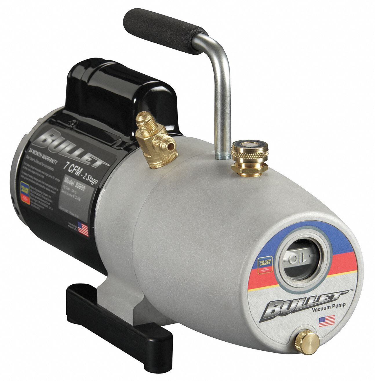 Evacuation Pump, 7.0 cfm, 1/2 HP, 8 ft.