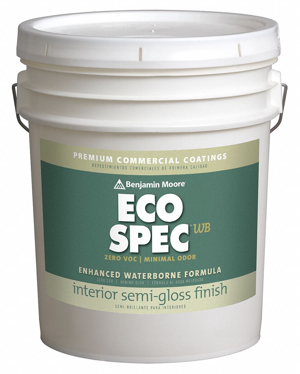 Interior Paint, Semi-Gloss, 5 gal, White