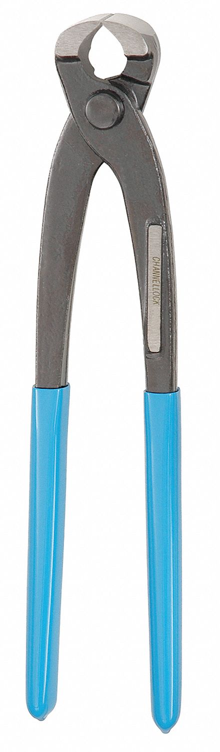End Cutting Nipper, 9 In L, Blue