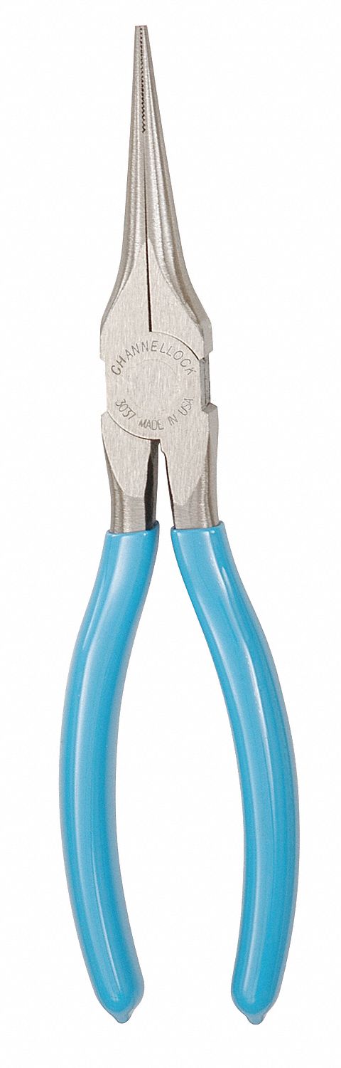 Needle Nose Pliers, Snipe, 8 In L, Blue