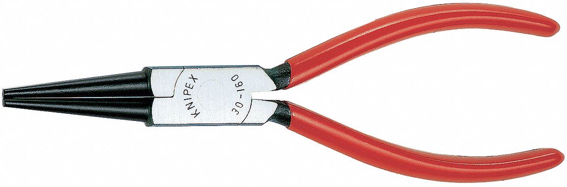 Long Pliers, Round, 7-1/2 In L, Red