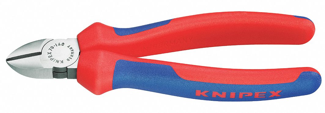 Diagonal Cutter, Half Rnd, 5-1/2 L, Red/Blu