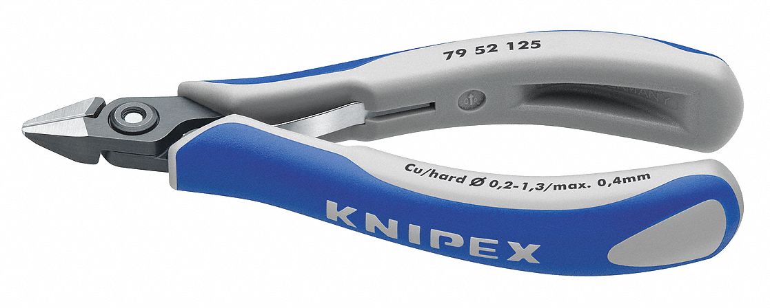 Diagonal Cutters, Pointed, 5 In, Blue/Gray