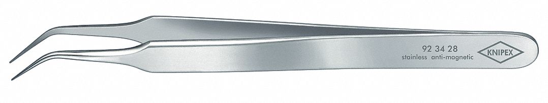 Tweezers, Anti-Mag, Bent, 4 In, SS
