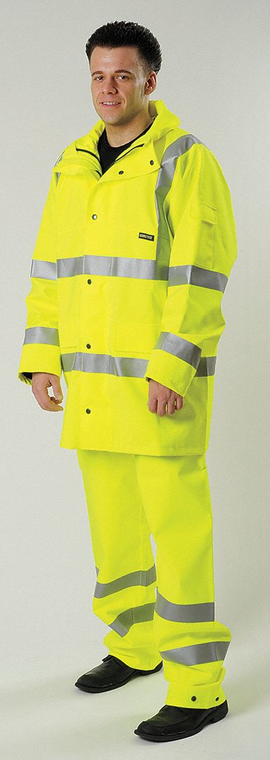 Rain Jacket, Hi-Vis Yellow, 2XL