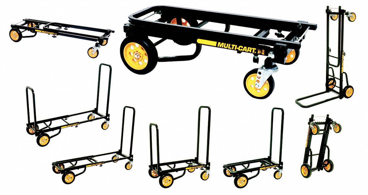 8-Way Convertible Cart, 30-3/4 In H, Black