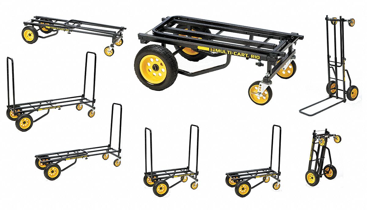 8-Way Convertible Cart, 40-1/2 In H, Black