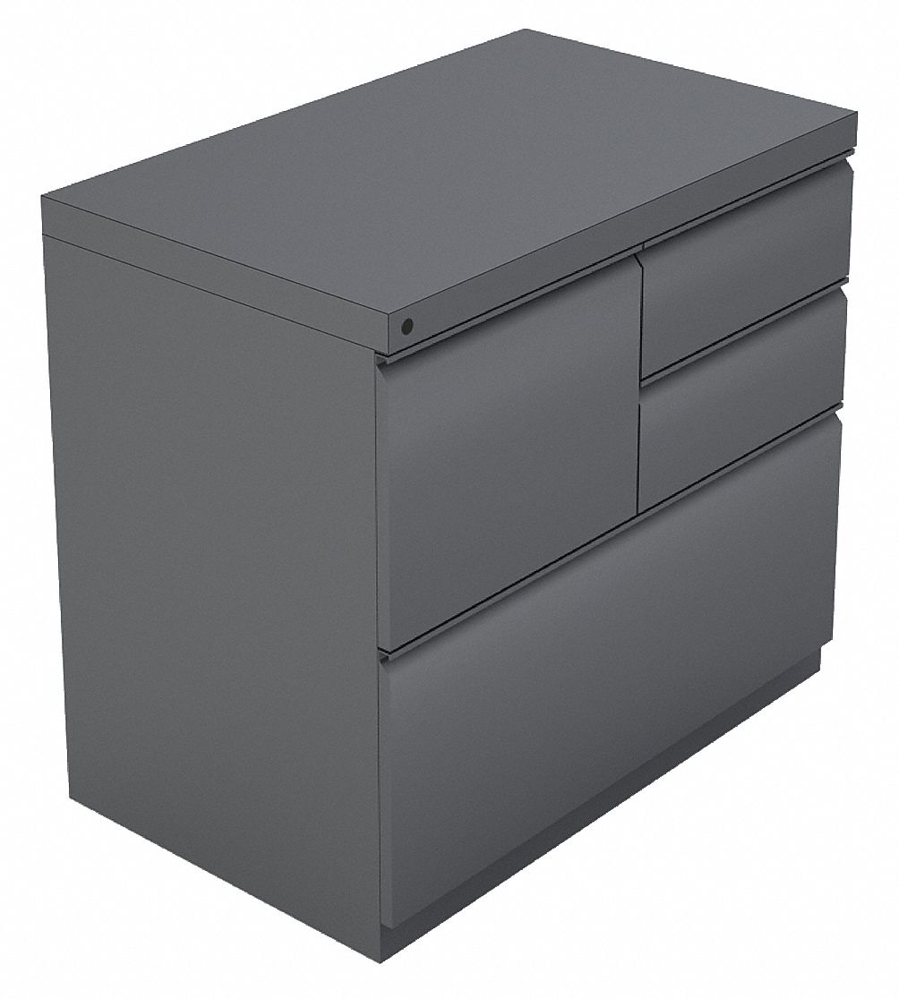 Combination File Cabinet, Charcoal