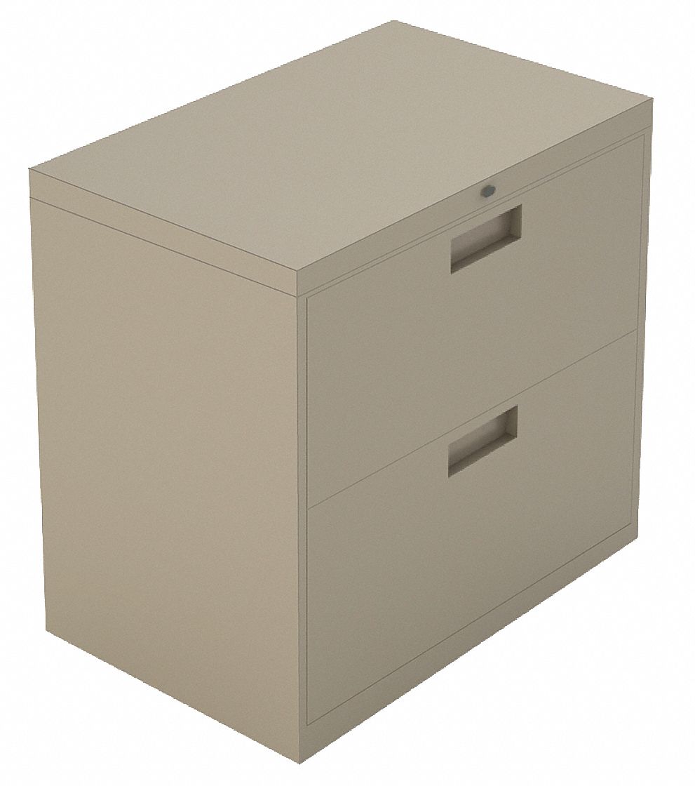 Lateral File, 2-Drawer, S-Handle, Taupe