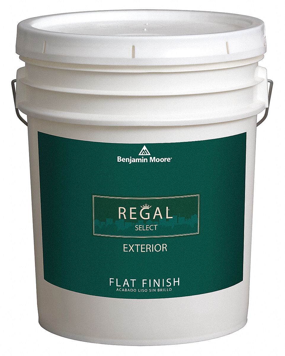 Exterior Paint, Flat, 5 gal, Silver Chain