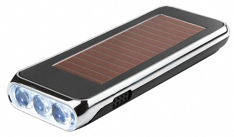 Flashlight, LED, Solar/Manual Power
