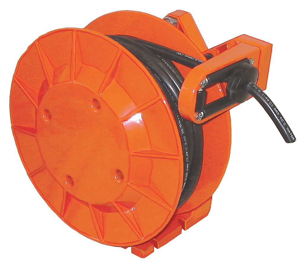 Cable Reel, Spring Driven, 50 Ft, 16/4c