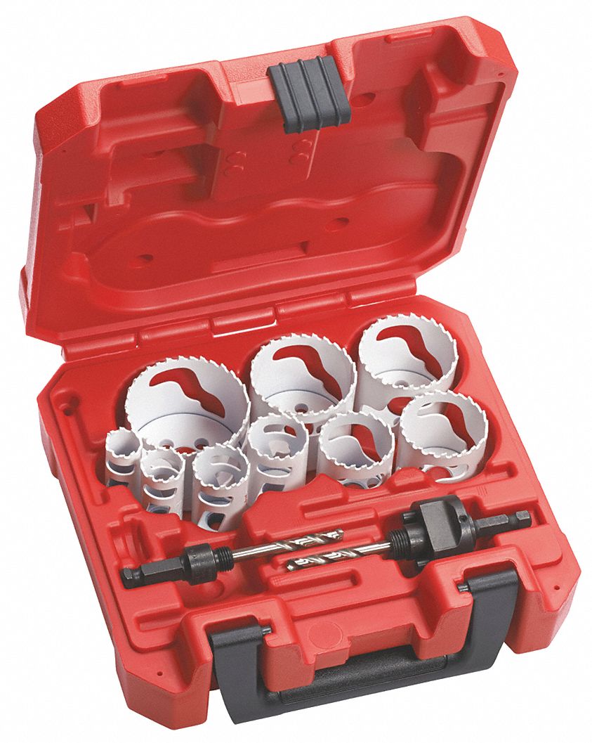 Hole Saw Kit, Ice Hard, 1-5/8 In, 13 Pc
