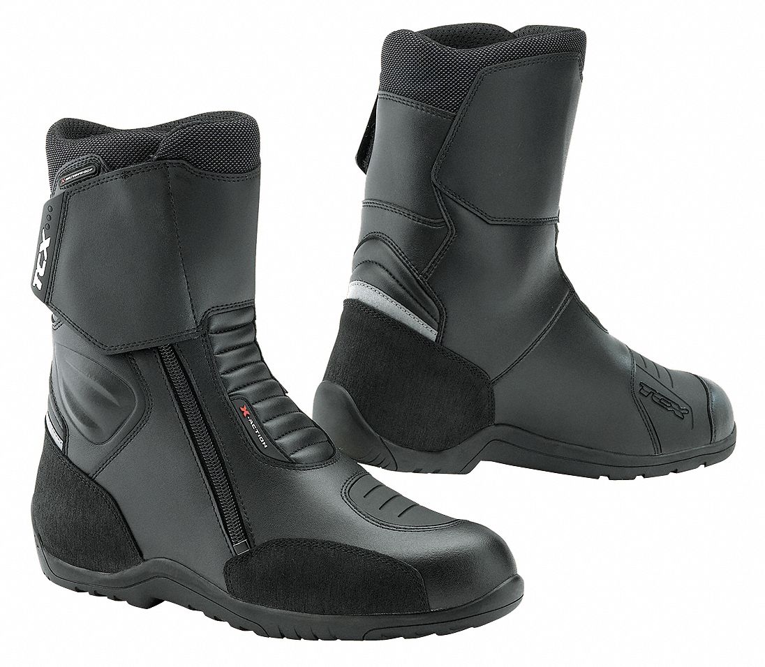 Motorcycle Boots, Ins, Mens, 8-1/2, Blk, 1PR