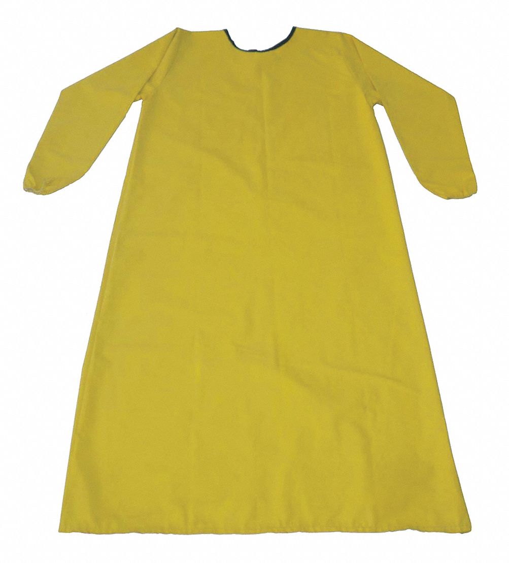 Smock Apron, Yellow, XL, 46-1/2 In. Long